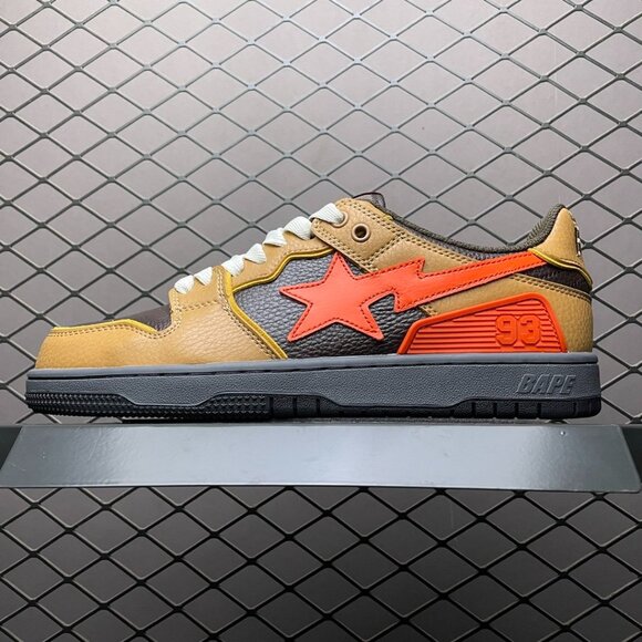 A Bathing Ape Bape SK8 Sta Sneakers in Brown Orange